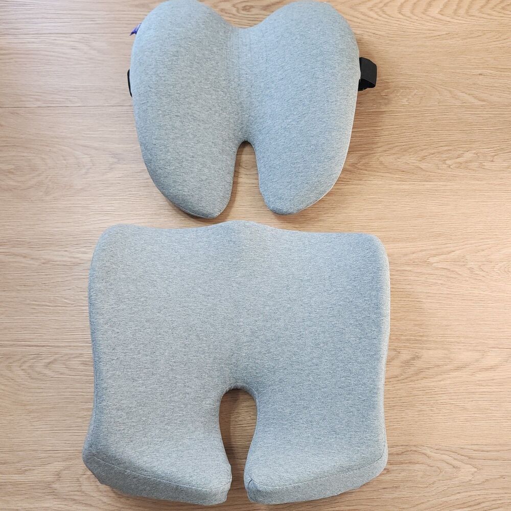 CUSHION LAB Pressure Relief Seat Cushion / Back Relief Lumbar Pillow Gray